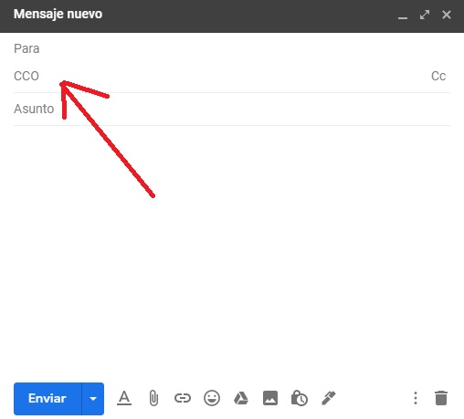 Añadir contactos en copia oculta en Gmail