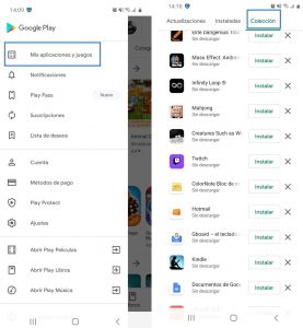 Pantallazo recuperar aplicaciones borradas Android