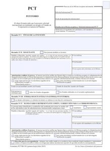 Captura de pantalla formulario hoja 1 de patentes pct