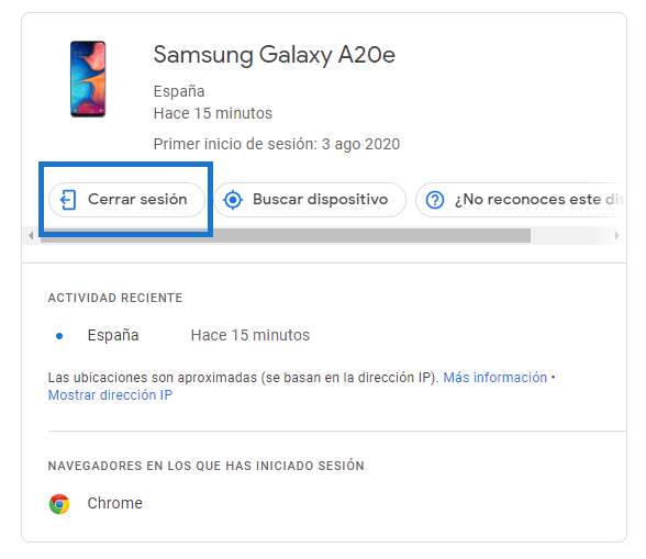 Cerrar sesión Play store Samsung Galaxy