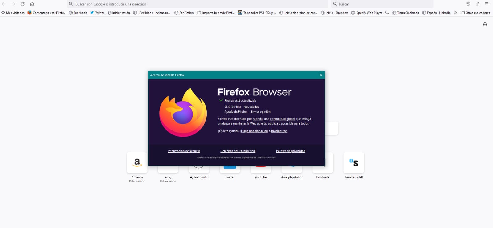 Firefox browser actualizado