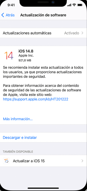 actualizar iOS 11